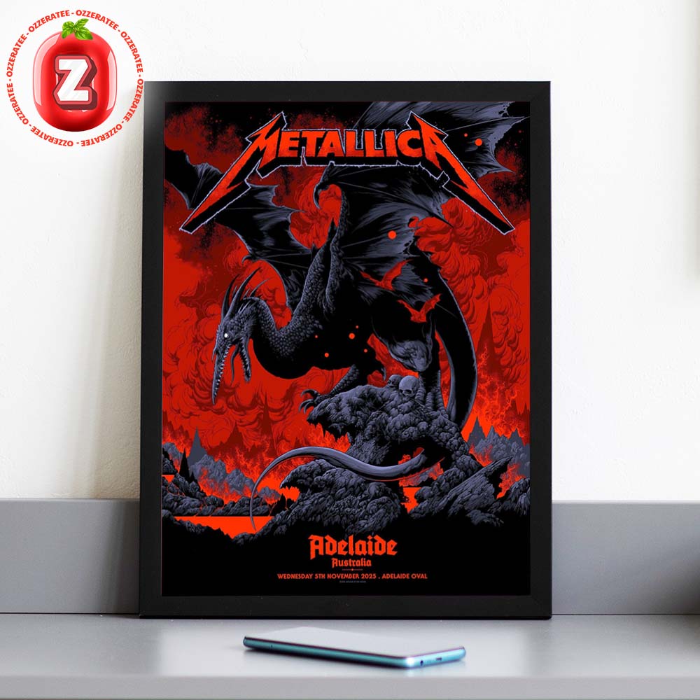 Metallica M72 Adelaide Pop-Up Shop Exclusive Poster For Adelaide Oval In North Adelaide SA On Wed 05 November 2025 Art By Kent Taylor Home Decor Poster Canvas Metallica M72 Adelaide Pop-Up Shop Exclusive Poster For Adelaide Oval In North Adelaide SA On Wed 05 November 2025 Art By Kent Taylor Home Decor Poster Canvas