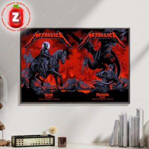 Metallica M72 Australia Full Show Combined Exclusive Poster For Australia AU On Wed 1 And 5 November 2025 Art By Kent Taylor Home Decor Poster Canvas