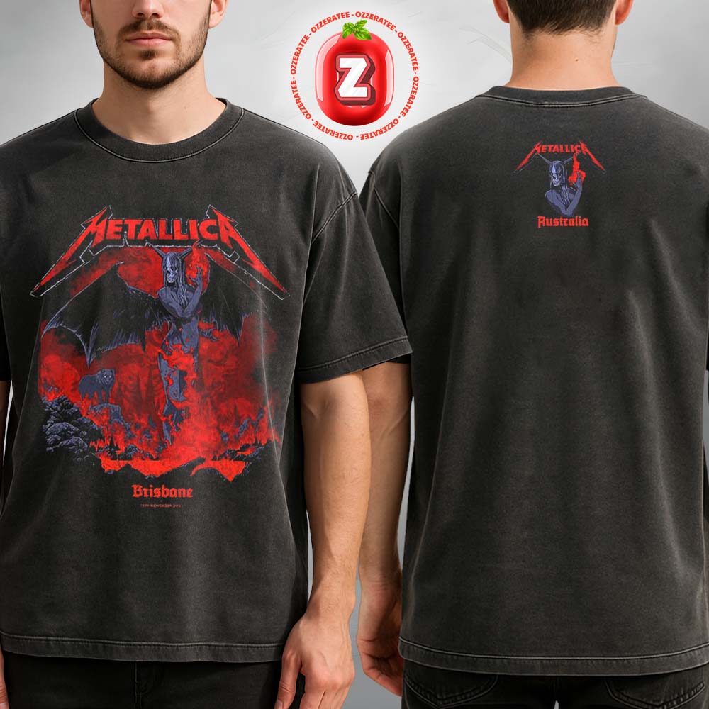 Metallica M72 Brisbane Exclusive Venue Tee For Australia At Suncorp Stadium In Brisbane Australia  On November 12 2025 Unisex Washed Tee