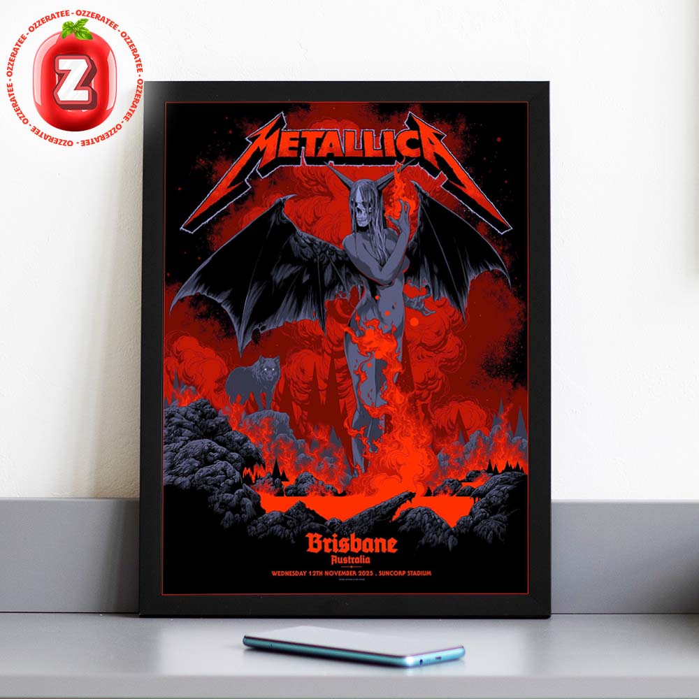Metallica M72 Brisbane Pop Up Shop Exclusive Poster At Suncorp Stadium In Brisbane Australia On November 12 2025 Home Decor Poster Canvas
