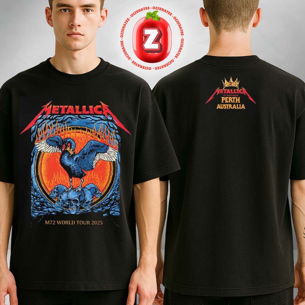 Metallica M72 Perth 2025 Event Tee For Optus Stadium Perth In Australia On Saturday 1st November Two Sides Unisex T-Shirt Metallica M72 Perth 2025 Event Tee For Optus Stadium Perth In Australia On Saturday 1st November Two Sides Unisex T-Shirt
