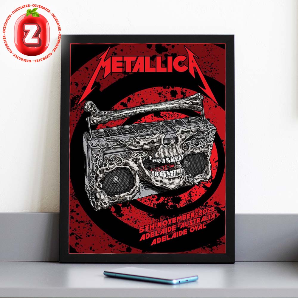 Metallica M72 Adelaide At Adelaide Oval In Adelaide Australia On November 5 2025 Skull Boombox Artwork Home Decor Poster