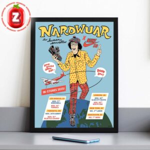 Nardwuar x Nike SB Collaboration Poster In Los Angeles London And New York 2025 Sneaker Tour Artwork Home Decor Poster Canvas
