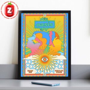 Oasis Live Poster At River Plate Stadium Buenos Aires On May 3 2009 Psychedelic Artwork Music Memorabilia Home Decor Poster Canvas