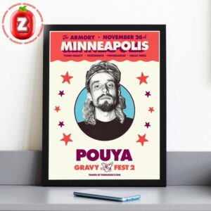 Pouya Gravy Fest 2 Concert Poster At The Armory In Minneapolis MN On November 26 2025 Retro Star Artwork Home Decor Poster Canvas