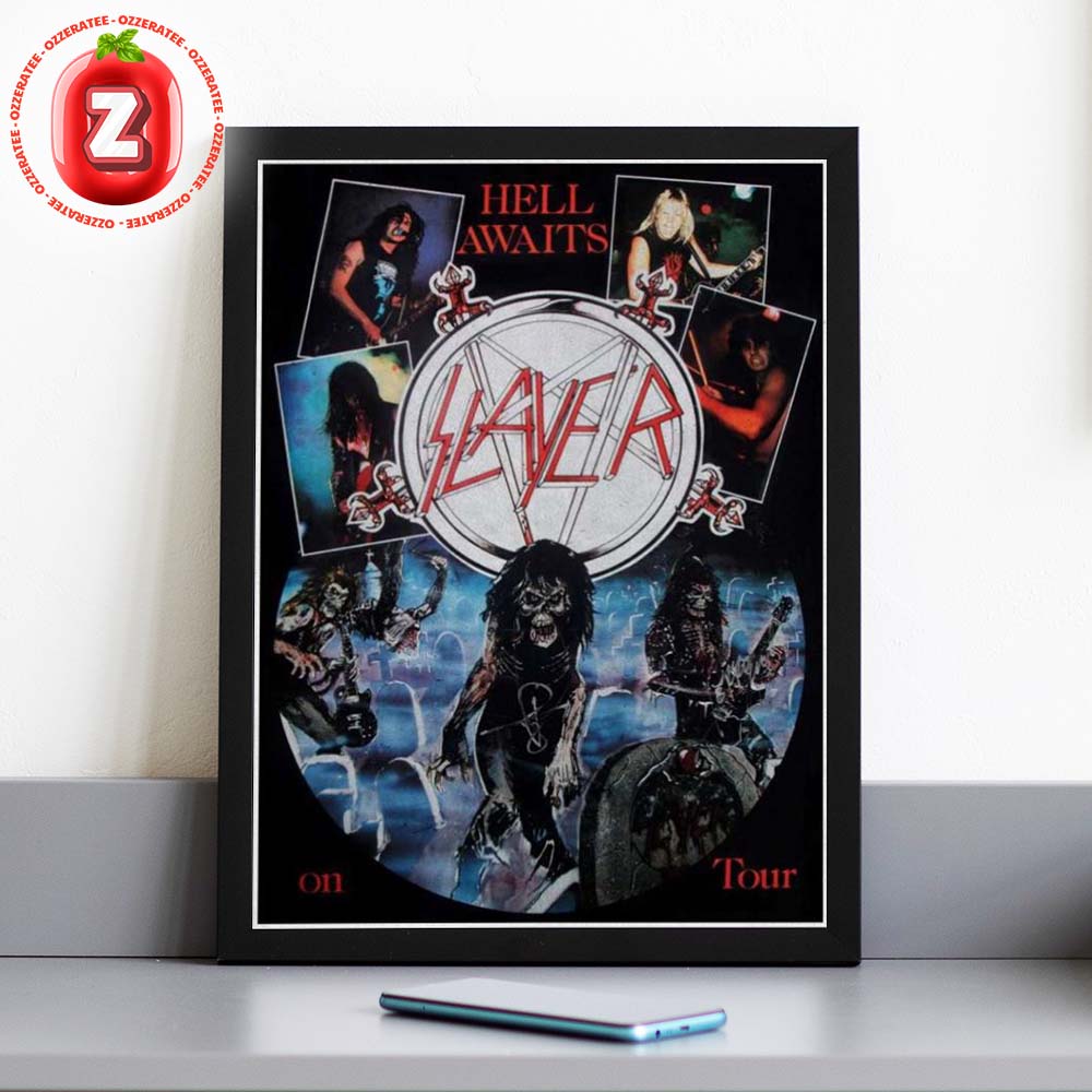 Slayer Hell Awaits On Tour Vintage Metal Home Decor Poster Canvas Slayer Hell Awaits On Tour Vintage Metal Home Decor Poster Canvas