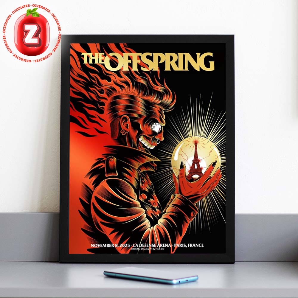 The Offspring Concert Poster At La Defense Arena In Paris France On November 8 2025 Fire Skull Artwork Home Decor Poster Canvas The Offspring Concert Poster At La Defense Arena In Paris France On November 8 2025 Fire Skull Artwork Home Decor Poster Canvas